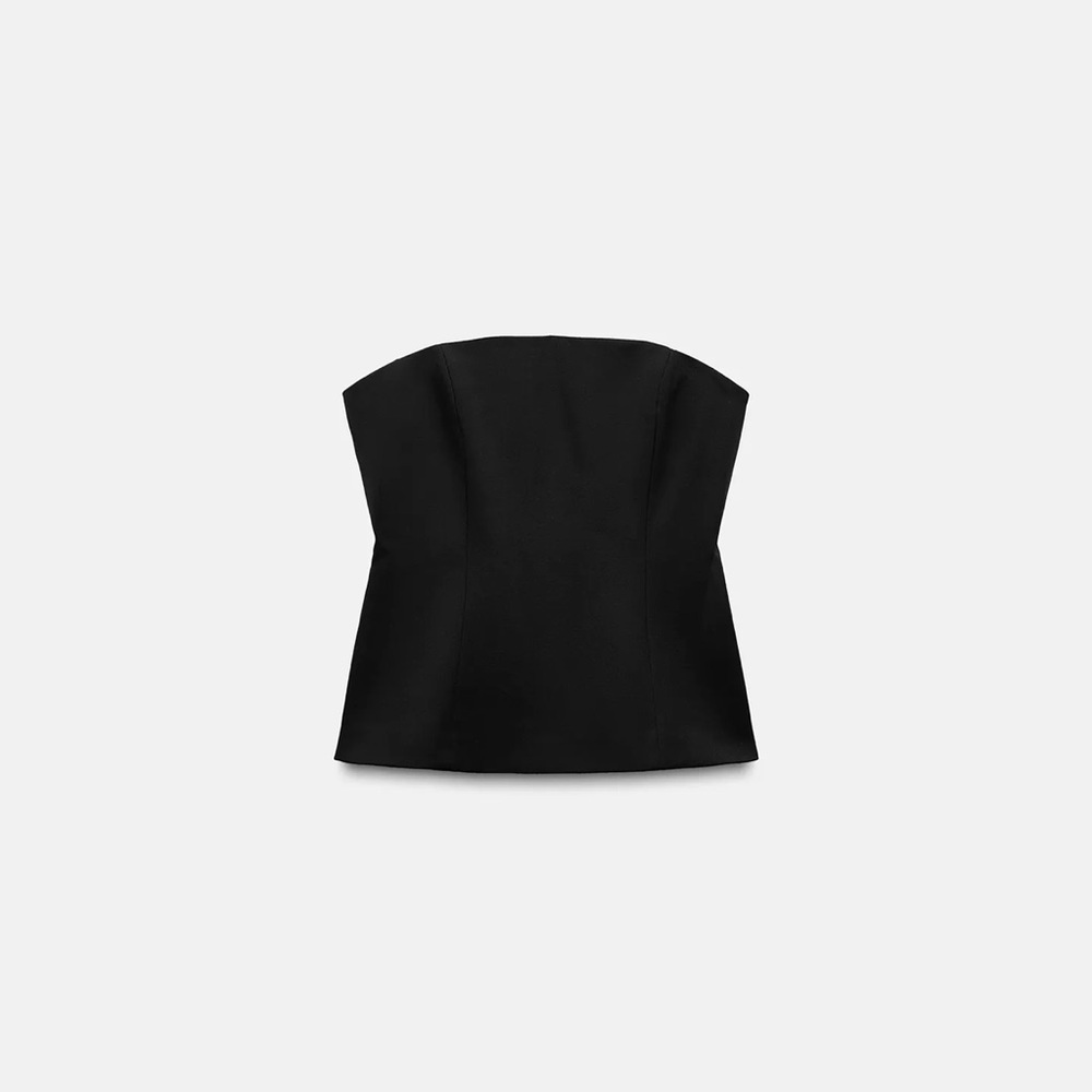 Zara Black Strapless Corset Top
